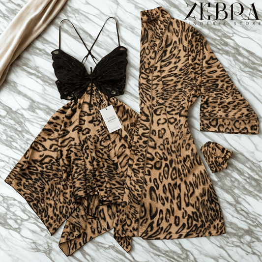 Ensemble Nuit Sauvage Papillon 4 Pièces – Collection Zebra