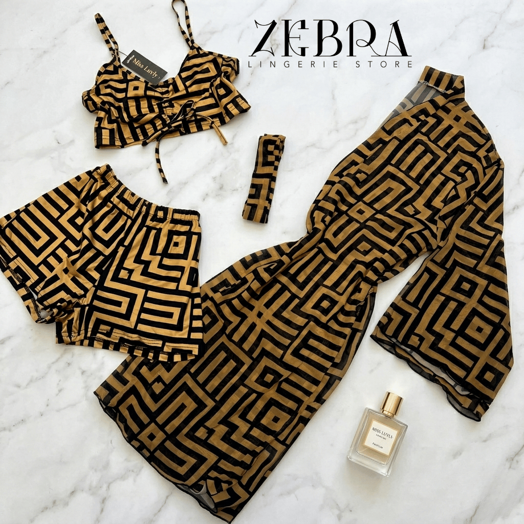 Ensemble Plage 4 Pièces Sunset Geo – Collection Zebra