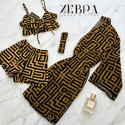 Ensemble Plage 4 Pièces Sunset Geo – Collection Zebra
