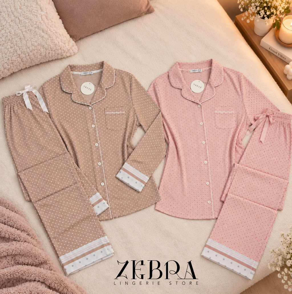 Pyjama Pluie de Cœurs – Ensemble 2 pièces avec ruban