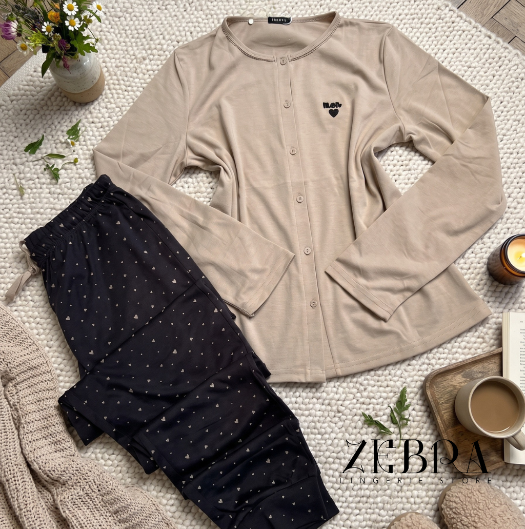 Pyjama femme 2 pièces boutonné – Mon Cœur