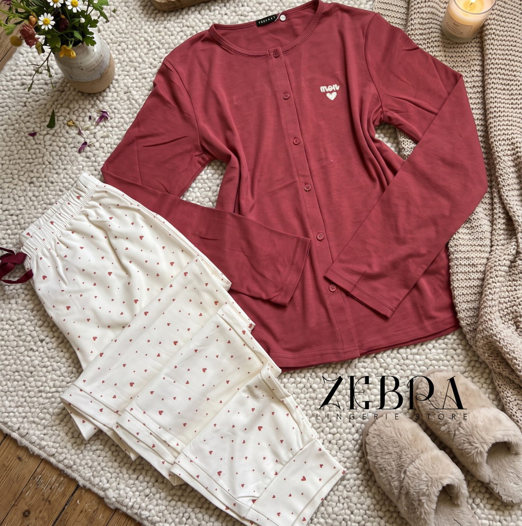 Pyjama femme 2 pièces boutonné – Mon Cœur
