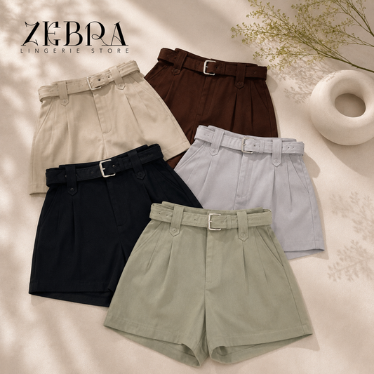 Short Taille Haute à Ceinture – Collection Zebra